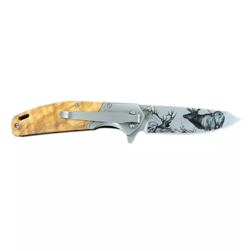 Foldekniv 8cm blad m/Kronhjort