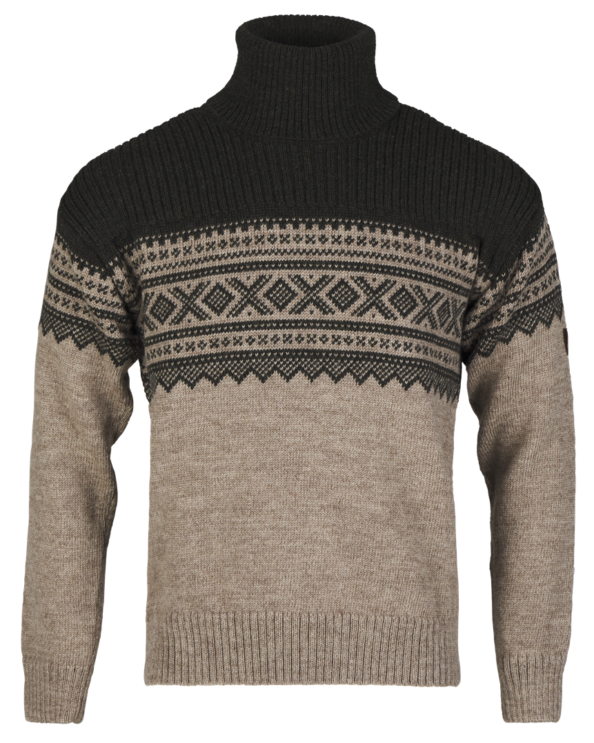 Bråtens Marius tröja polokrage beige/grön